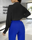 Ruched Buttoned Long Sleeve Bodysuit