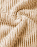 Round Neck Short Sleeve Slit Sweater Casual Loose Fit Top