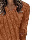 V Neck Long Sleeve Shirts Casual Lightweight Tunic Sweaters