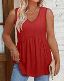 Elegant V Neck Sleeveless Tank