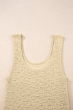 Apricot Textured U Neck Slim Fit Sweater Vest
