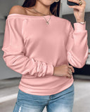 Long Sleeve Backless Buttoned Top
