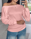 Long Sleeve Backless Buttoned Top