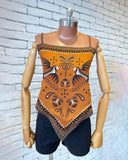 2 Pieces Outfit Floral Print Spaghetti Strap Bandeau Top and Casual Pocket Design Shorts Set