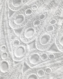 2 Pieces Outfit Lace Hollow Out Bell Sleeve Crop Top and Casual Slim Fit Straight Leg Pants Set