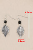 Silvery Vintage Leaf Shape Bead Dangle Earrings