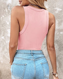 ChicMe Built in Bra Ribbed Round Neck Tank Top