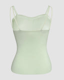 Spaghetti Strap Built in Bra Slim Fit Tank Top Sexy Back Criss Cross Workout Camisole Tops