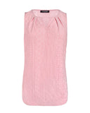 Keyhole Neck Sleeveless Ruched Tank Casual Loose Fit Flowy Summer Top