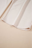 Apricot Textured Ruffled Sleeve Zipped Top and Wide Leg Pants Set