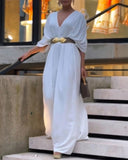V Neck Half Sleeve Ruched Jumpsuit