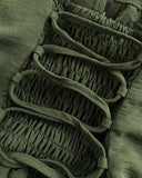 Leopard Square Neck Spaghetti Strap Romper Asymmetrical Lace up Slit Romper