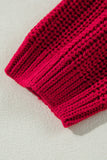 Racing Red Off-the-shoulder Knit Sweater