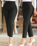 High Waist Cropped Work Pants