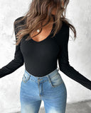 V Neck Long Sleeve Casual Top