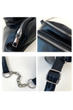 Black Zipper PU Leather Chain Linked Crossbody Bag