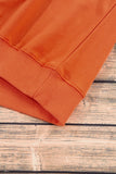 Orange Plain Drop Shoulder Crewneck Pullover Sweatshirt