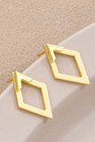 Gold Rhombus Shape Plated Alloy Stud Earrings