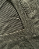 V Neck Short Sleeve Ribbed T Shirt Casual Slim Fit Top