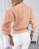 Pearls Decor Frill Hem Knit Cardigan