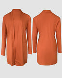 2 Pieces Outfit Open Front Cardigan and Chic High Neck Dress