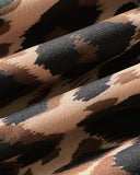 Leopard Square Neck Spaghetti Strap Romper Asymmetrical Lace up Slit Romper