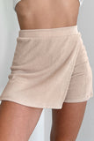 Jet Stream Corded Elastic High Waist Wrap Skort