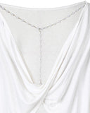 Beaded Strap Backless Twisted Top