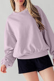 Chestnut Exposed Seam Batwing Sleeve Drop Shoulder Sweatshirt