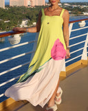 Floral Print Spaghetti Strap Slit Maxi Dress Casual Ombre Flowy Vacation Dress