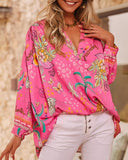 Tribal Print Long Sleeve Pullover Top and Casual Loose Fit Top