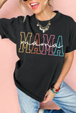 Black MAMA Crew Neck Graphic Tee