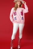 Pink Sequin Nutcracker Christmas Crew Neck Sweatshirt