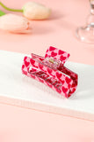 Fiery Red Heart Print Hollow Out Square Hair Claw Clip