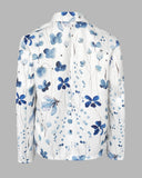 Floral Print Long Sleeve Open Front Casual Stretchy Blazer Coat