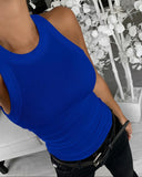 3 Pack O Neck Knit Thick Strap Racerback Tank Tops
