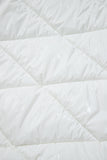 White Solid Quilted Hooded Zip Up Puffer Jackets