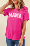 Rose Red MAMA Graphic Crew Neck Tee