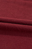 Burgundy Solid Fleece Lined Drop Shoulder Terry Sweatshirt