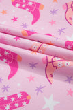 Pink Western Boots Printed Short 2pcs Lounge Set