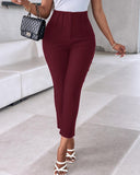 High Waist Cropped Work Pants