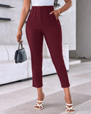 High Waist Cropped Work Pants