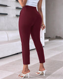 High Waist Cropped Work Pants