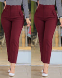 High Waist Cropped Work Pants