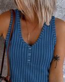 V Neck Sleeveless Ribbed Tank Top