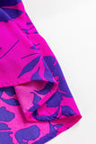 Rose Floral Print Collared Button Neckline Flutter Sleeve Blouse