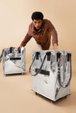 Silvery Foldable Rolling Large Shopping Tote Bag