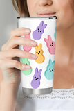 White Cute Bunny Printed Stainless Steel Thermal Vacuum Cup 20oz