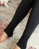 Winter Fleece Lined Tights Thick Sheer Fake Translucent Leggings Pants