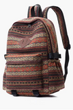 Coffee Vintage Pattern Multi Compartment Large Capacity Backpack